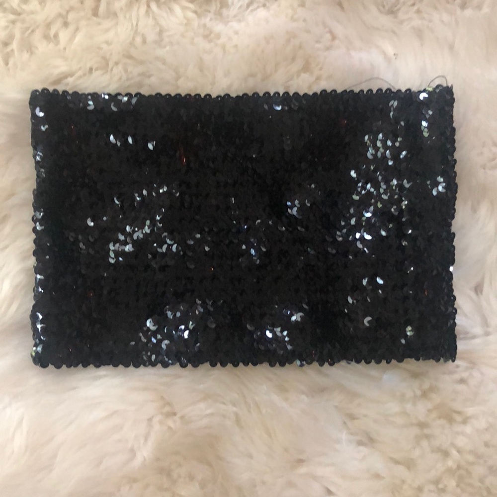 Black sequin tube top